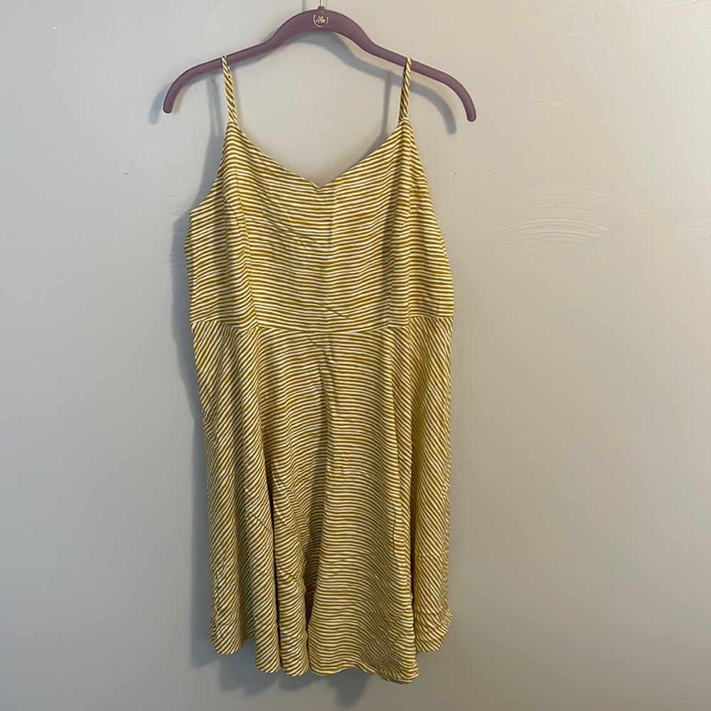 White and yellow striped Old Navy dress